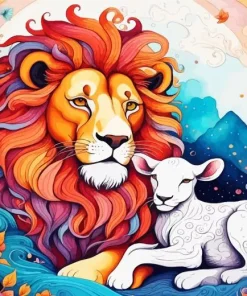 Lamb And Lion Paint By Number