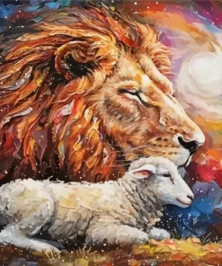 Lion And Lamb Art Paint By Number