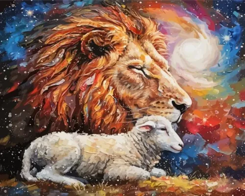 Lion And Lamb Art Paint By Number