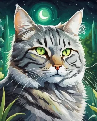 Grey Tabby Cat Paint By Number