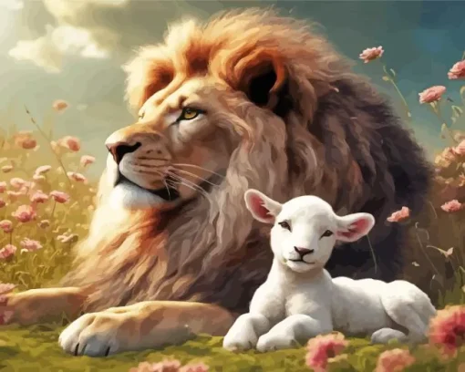 Lion And Lamb Paint By Number