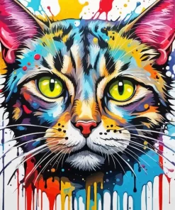 Splatter Tabby Cat Paint By Number