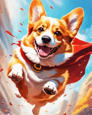 Super Hero Welsh Corgi Paint By Number