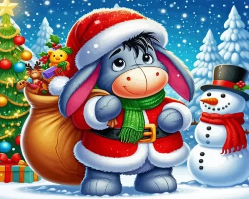 Eyore Christmas Paint By Number