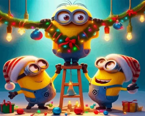 Minions Enjoying The Christmas Paint By Number