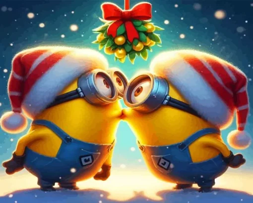 Cute Christmas Minions Paint By Number