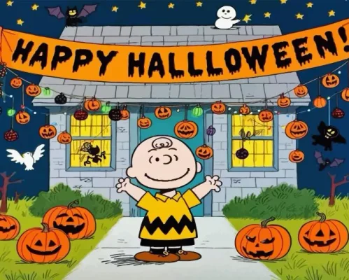 Happy Halloween Charlie Brown Paint By Number