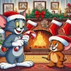 Tom And Jerry Celebrating Christmas Paint By Number