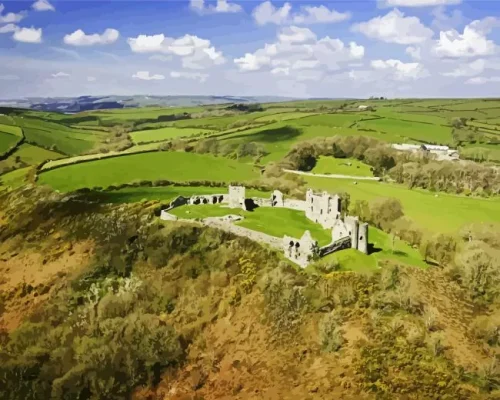 Llansteffan Castle Landscape Paint By Number 