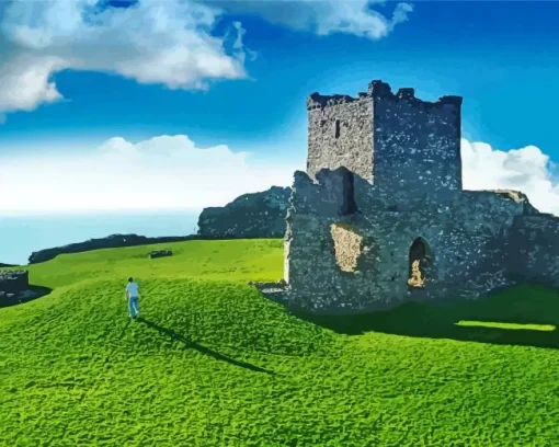 Llansteffan Castle Paint By Number