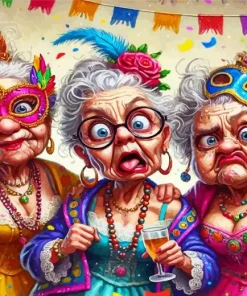 Crazy Old Ladies Paint By Number