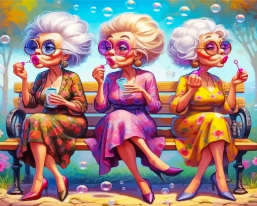 Old Ladies Friendship Paint By Number