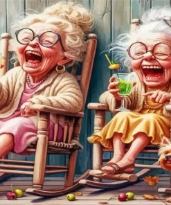 Old Ladies Laughing Paint By Number