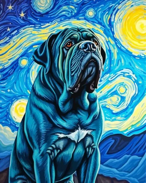 Neapolitan Mastiff Starry Night Paint By Numbers