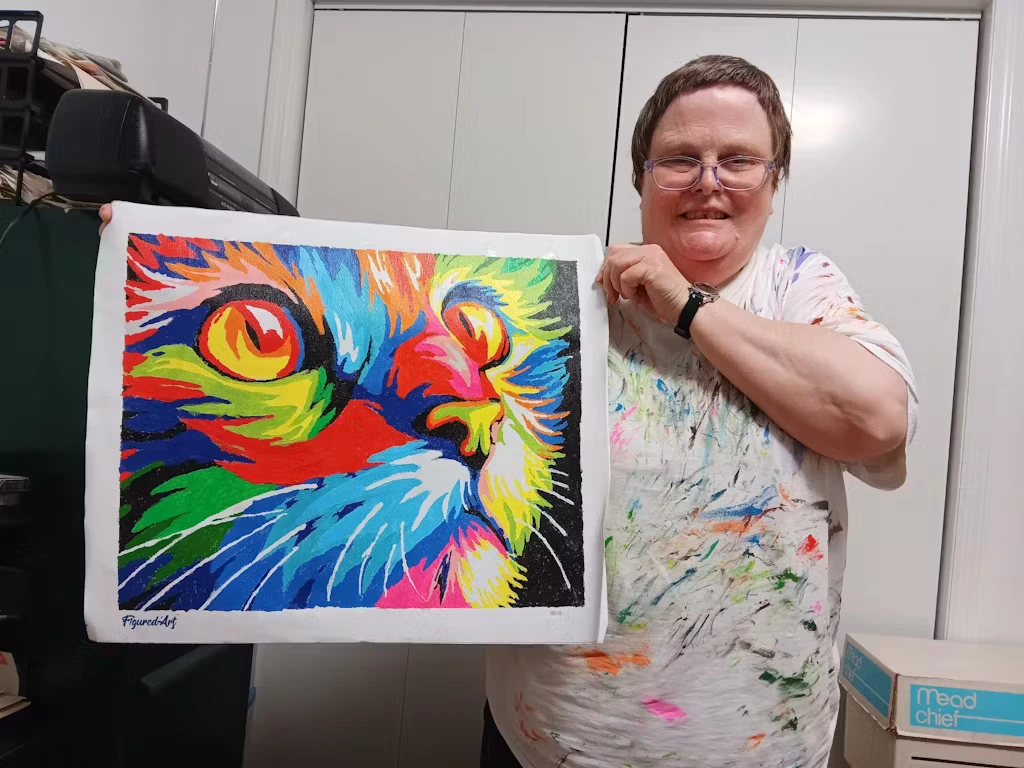 colorful cat paint by numbers