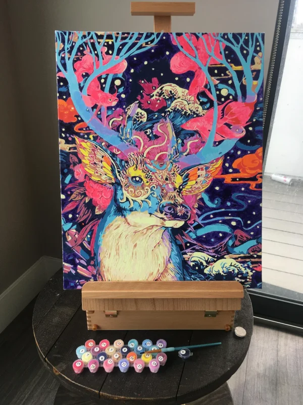 colorful deer paint by numbers