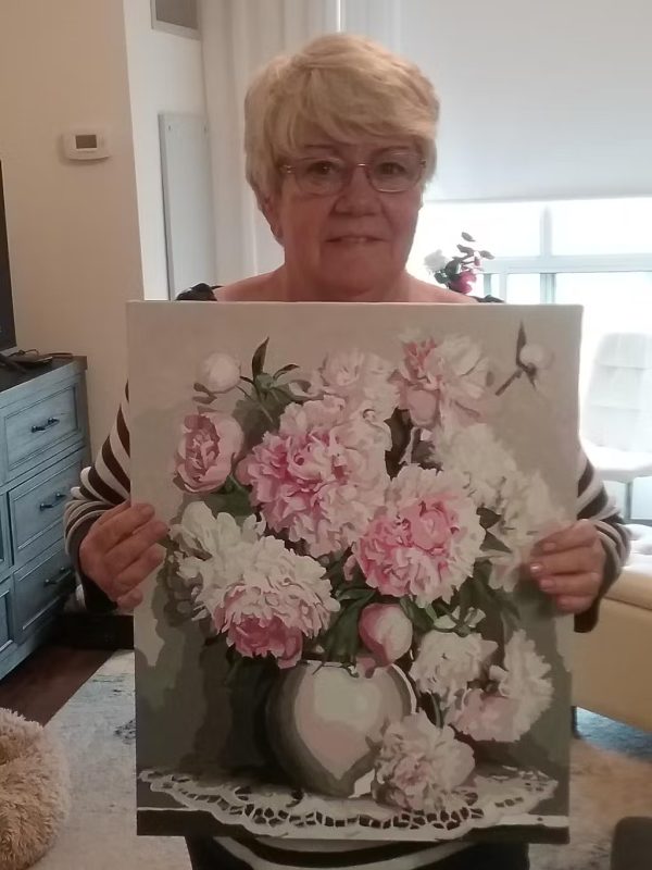 pink flowers vase