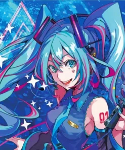 Cute Hatsune Miku Paint By Numbers