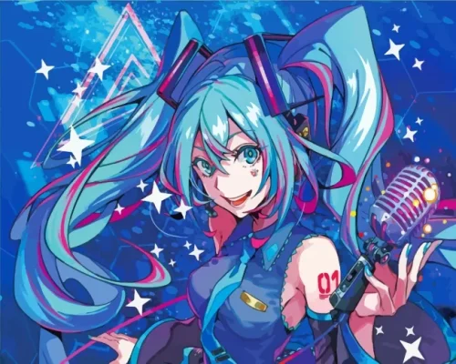 Cute Hatsune Miku Paint By Numbers 
