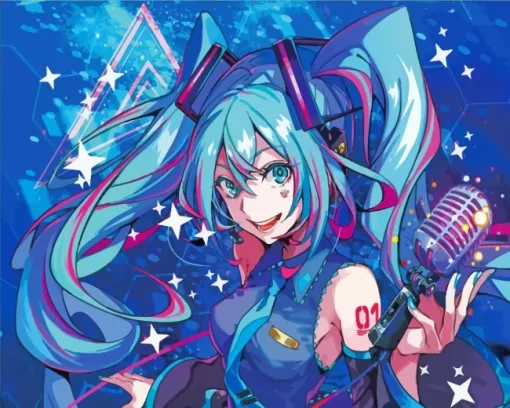 Cute Hatsune Miku Paint By Numbers