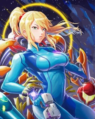 Zero Suit Samus Metroid Mission Paint By Numbers 
