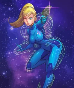 Metroid Zero Suit Samus Paint By Numbers