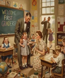 First Day At School Paint By Numbers