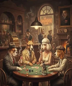 Dogs Playing Poker Paint By Numbers