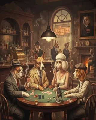 Dogs Playing Poker Paint By Numbers 