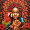 Parrot African Girl Paint By Numbers