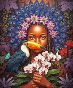 Toucan African Girl Paint By Numbers