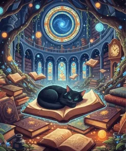 Black Sleeping Cat Paint By Numbers