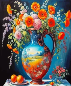 Floral Vase Paint By Numbers