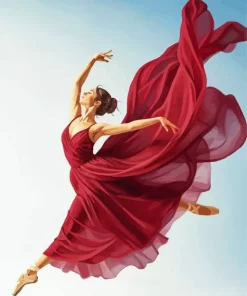 Ballerina With Red Dress Paint By Numbers