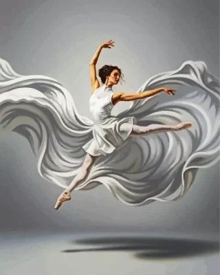 Ballerina With White Dress Paint By Numbers