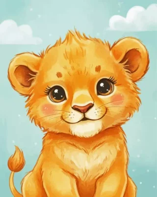 Cute Lion Paint By Numbers 
