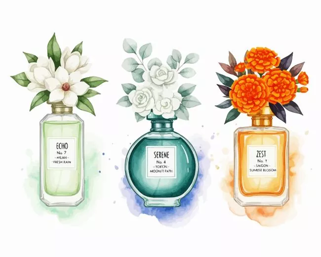 Flowers And Perfume Bottles Art Paint By Numbers
