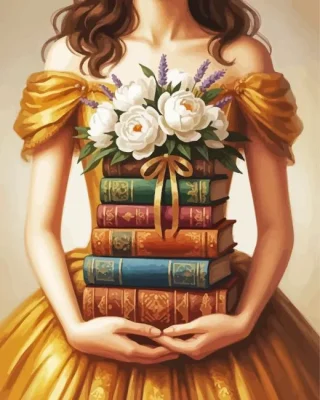 Girl And Books Paint By Numbers 