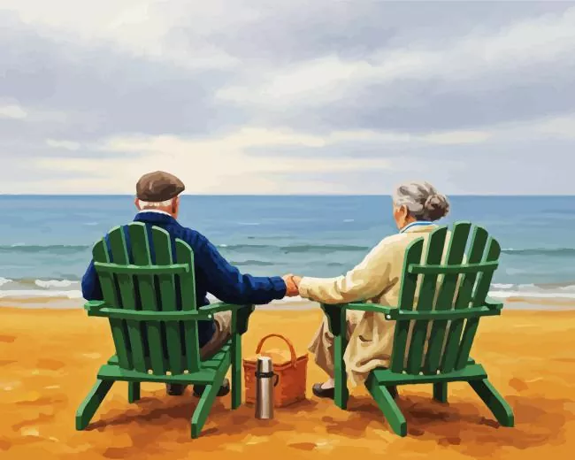 Old Couple On A Date Paint By Numbers