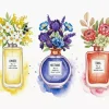 Perfume Bottles And Flowers Art Paint By Numbers