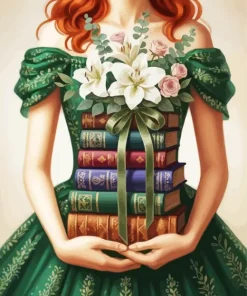 Redhead Girl And Books Paint By Numbers