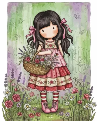 Gorjuss Girl And Flowers Paint By Numbers 