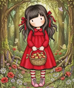 Gorjuss Girl With Apple Basket Paint By Numbers