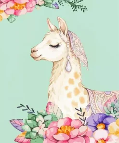 Cute Llama Paint By Numbers