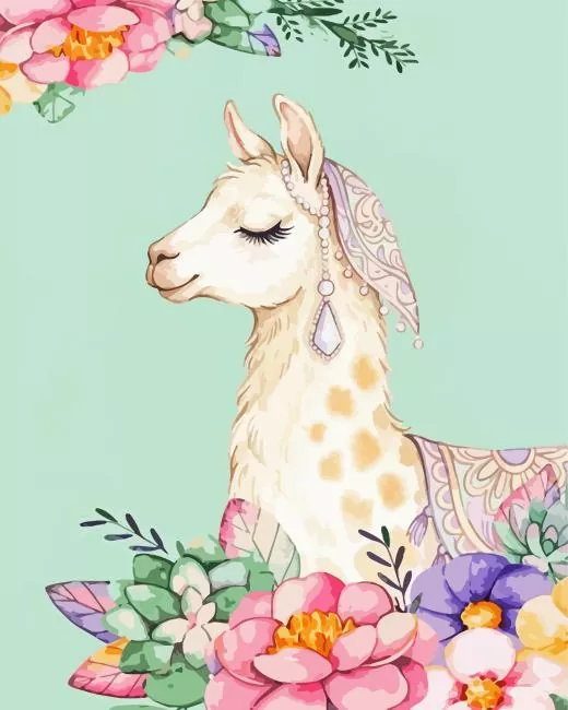 Cute Llama Paint By Numbers