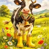 Cute Cow Paint By Numbers