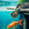 Cat And Fish Paint By Numbers