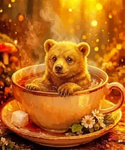 Cute Brown Bear Paint By Numbers