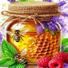 Honey Jar And Bees Paint By Numbers