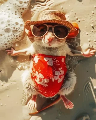 Mouse In Vacation Paint By Numbers